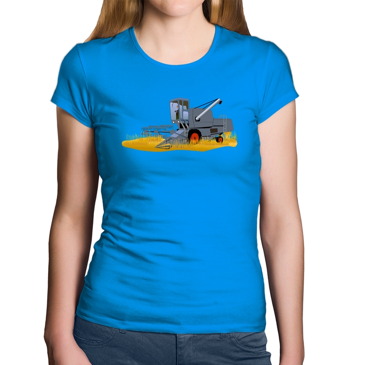 Baby Look Algodão Colheitadeira - Azul