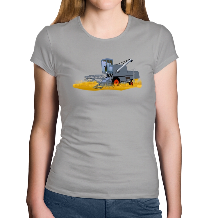 Baby Look Algodão Colheitadeira - Cinza