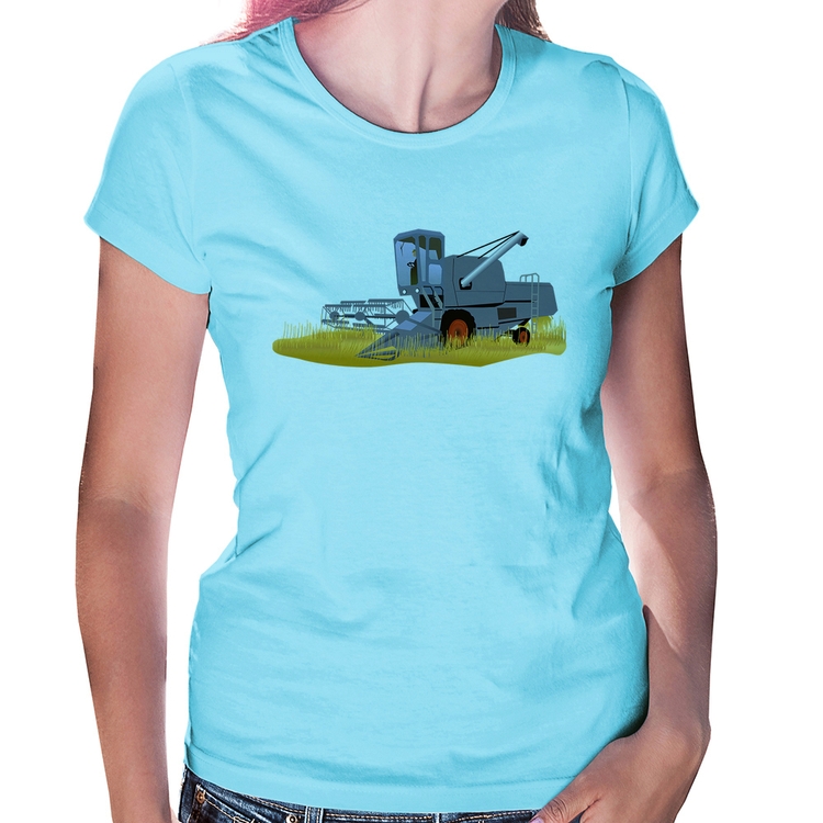 Baby Look Colheitadeira - Azul Bebê