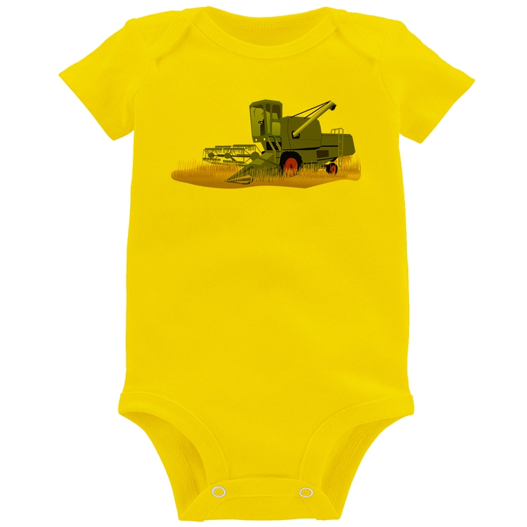 Body Bebê Colheitadeira - Amarelo