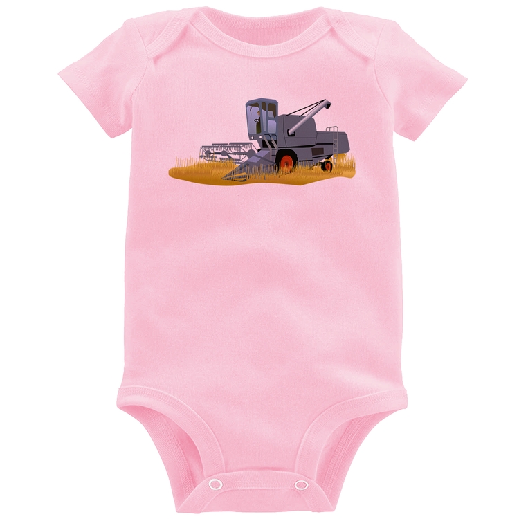 Body Bebê Colheitadeira - Rosa Bebê