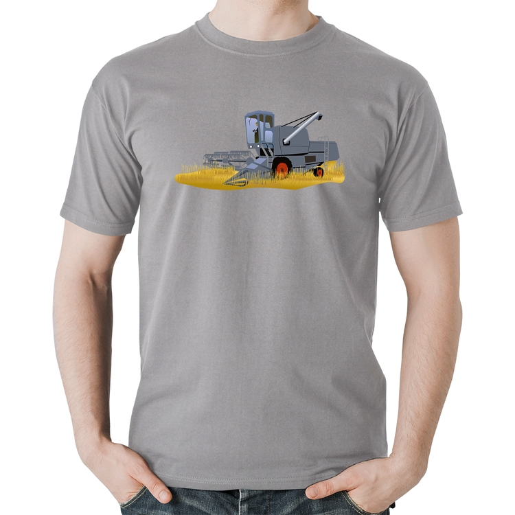 Camiseta Algodão Colheitadeira - Cinza