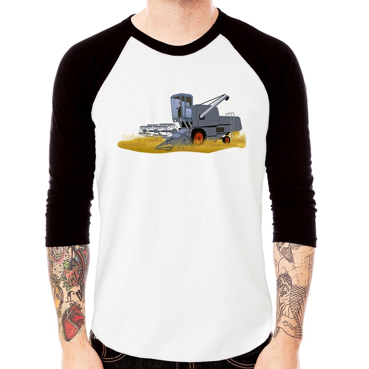 Camiseta Raglan Colheitadeira Manga 3/4