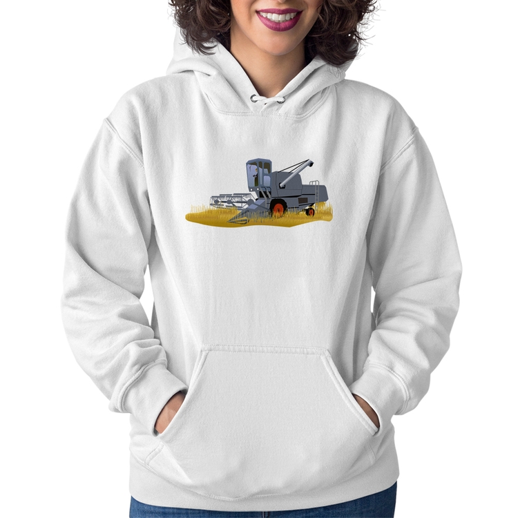 Moletom Feminino Colheitadeira - Branco