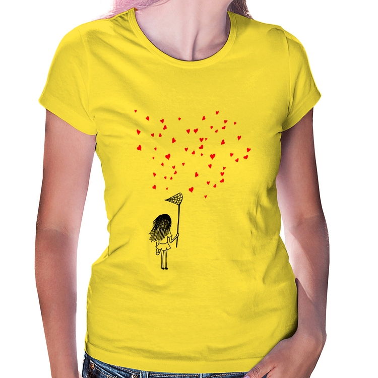 Baby Look Collect Hearts - Amarela