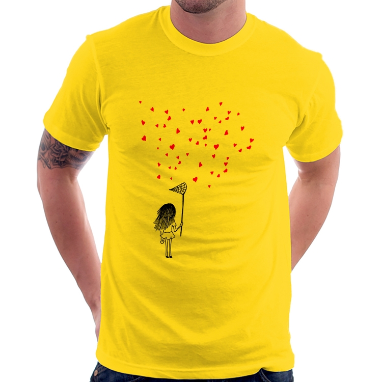 Camiseta Collect Hearts - Amarela