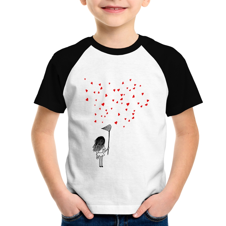 Camiseta Raglan Infantil Collect Hearts