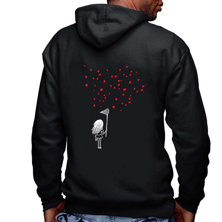 Blusa Moletom Collect Hearts Masculina com Capuz e Zíper