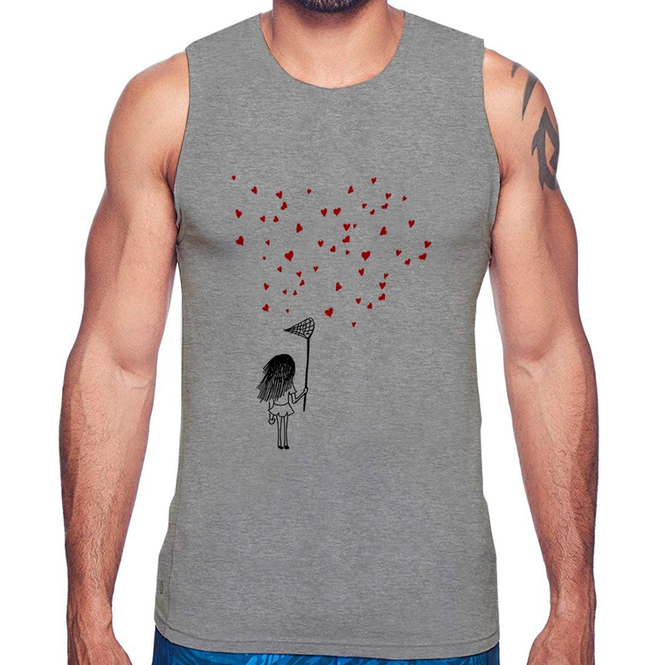 Regata Collect Hearts - Cinza