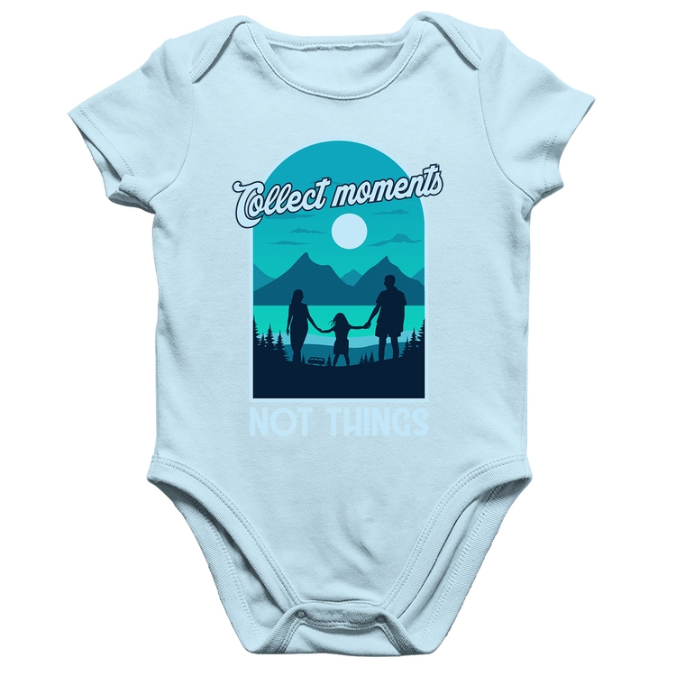 Body Bebê Algodão Collect Moments Not Things - Azul Bebê