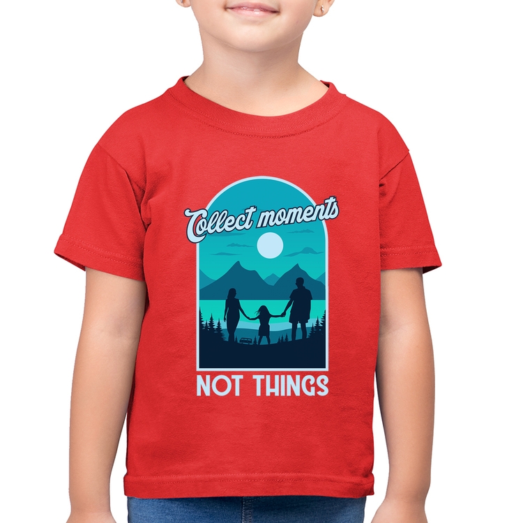 Camiseta Algodão Infantil Collect Moments Not Things - Vermelha