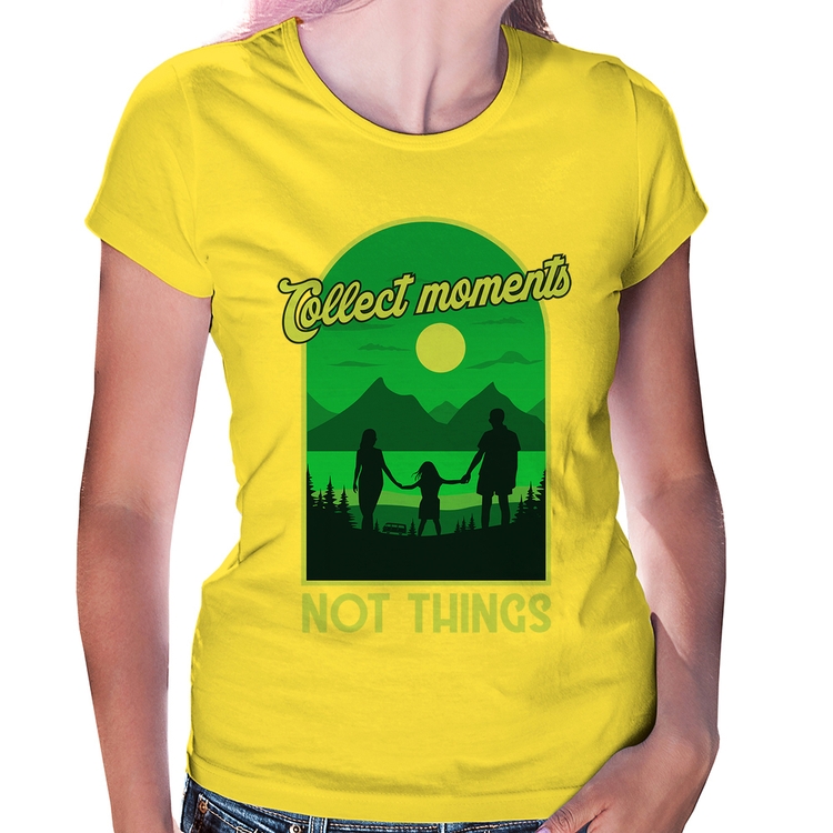 Baby Look Collect Moments Not Things - Amarela