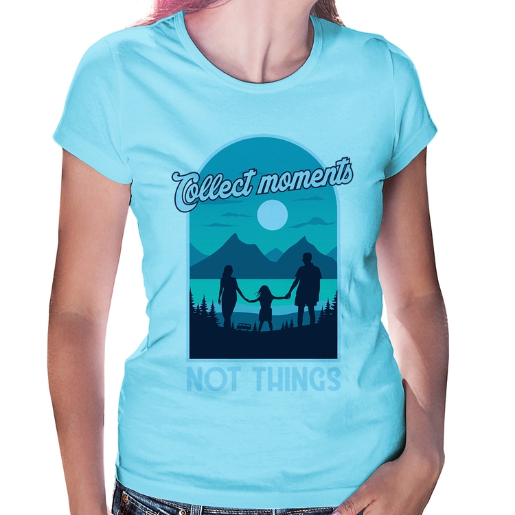 Baby Look Collect Moments Not Things - Azul Bebê