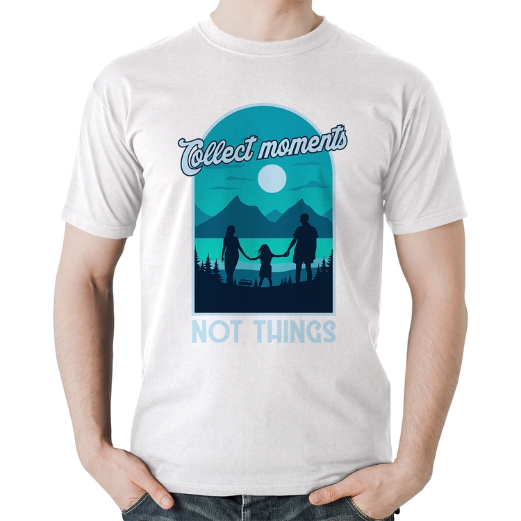 Camiseta Algodão Collect Moments Not Things - Branca