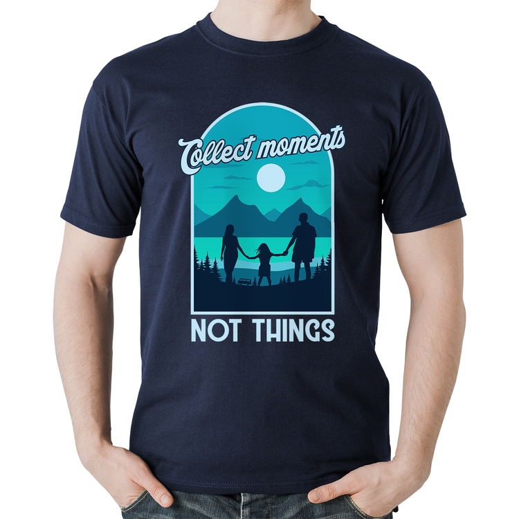 Camiseta Algodão Collect Moments Not Things - Marinho