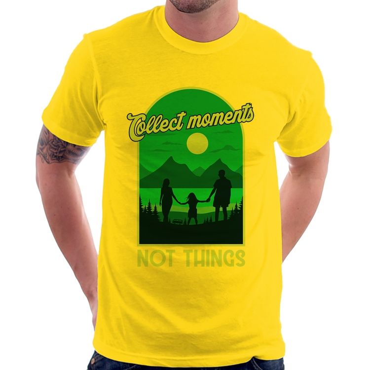 Camiseta Collect Moments Not Things - Amarela
