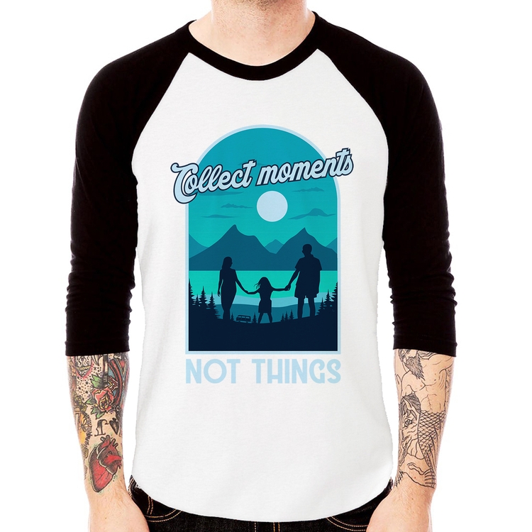 Camiseta Raglan Collect Moments Not Things Manga 3/4
