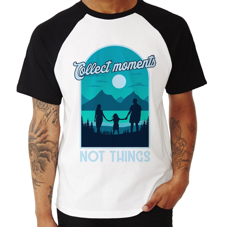 Camiseta Raglan Collect Moments Not Things
