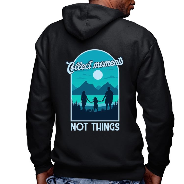 Blusa Moletom Collect Moments Not Things Masculina com Capuz e Zíper