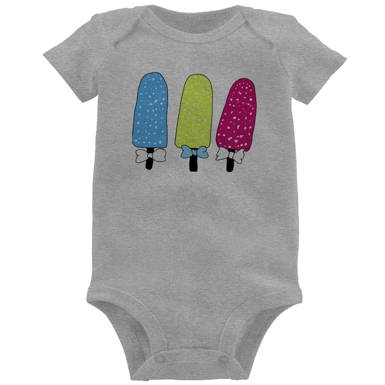 Body Bebê Colorfull Icecreams - Cinza
