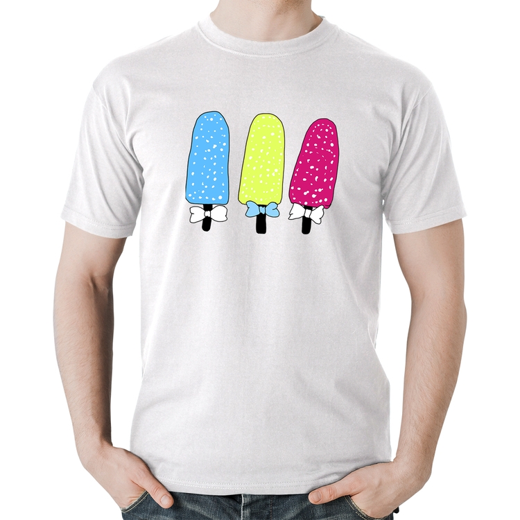 Camiseta Algodão Colorfull Icecreams - Branca