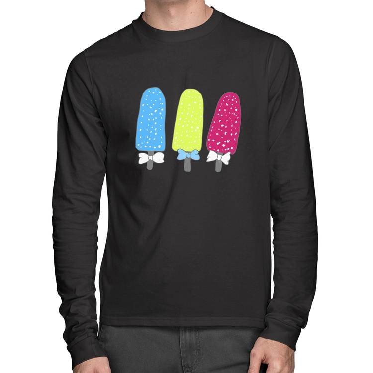 Camiseta Algodão Colorfull Icecreams Manga Longa