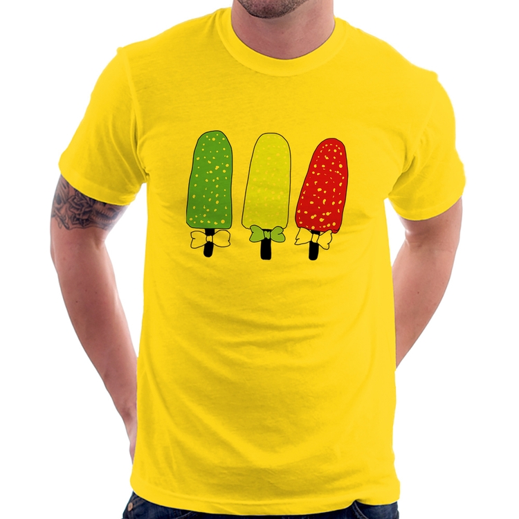 Camiseta Colorfull Icecreams - Amarela
