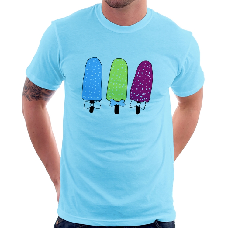 Camiseta Colorfull Icecreams - Azul Bebê