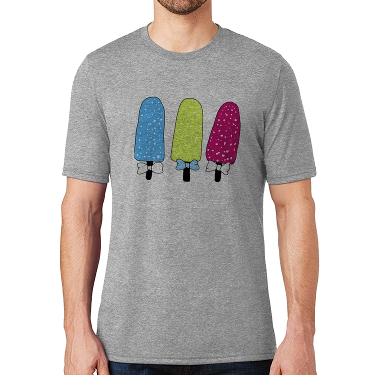 Camiseta Colorfull Icecreams - Cinza