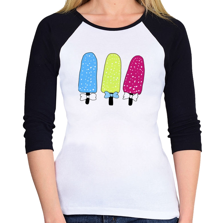 Baby Look Raglan Colorfull Icecreams Manga 3/4