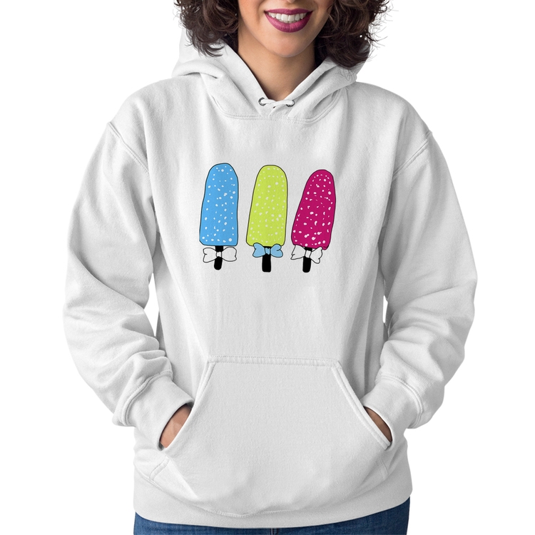 Moletom Feminino Colorfull Icecreams - Branco