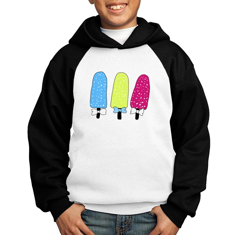 Moletom Infantil Colorfull Icecreams - Branco/Preto