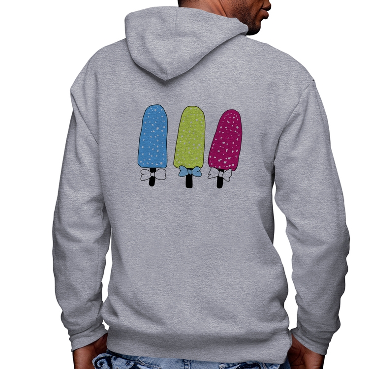 Blusa Moletom Colorfull Icecreams Masculina com Capuz e Zíper - Mescla
