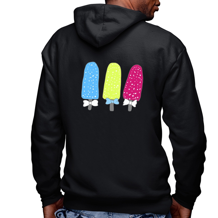 Blusa Moletom Colorfull Icecreams Masculina com Capuz e Zíper