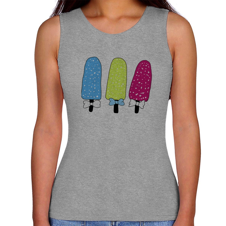 Regata Feminina Colorfull Icecreams - Cinza