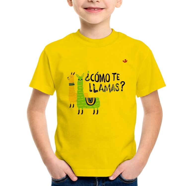 Camiseta Infantil ¿Como te llamas? - Amarela