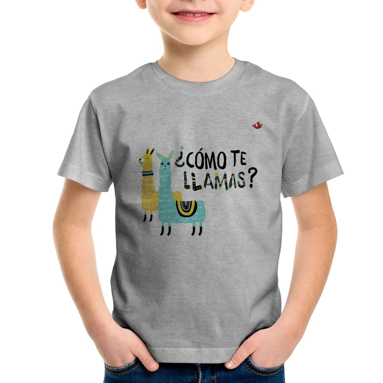Camiseta Infantil ¿Como te llamas? - Cinza