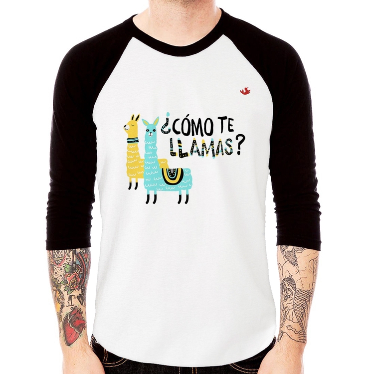 Camiseta Raglan ¿Como te llamas? Manga 3/4