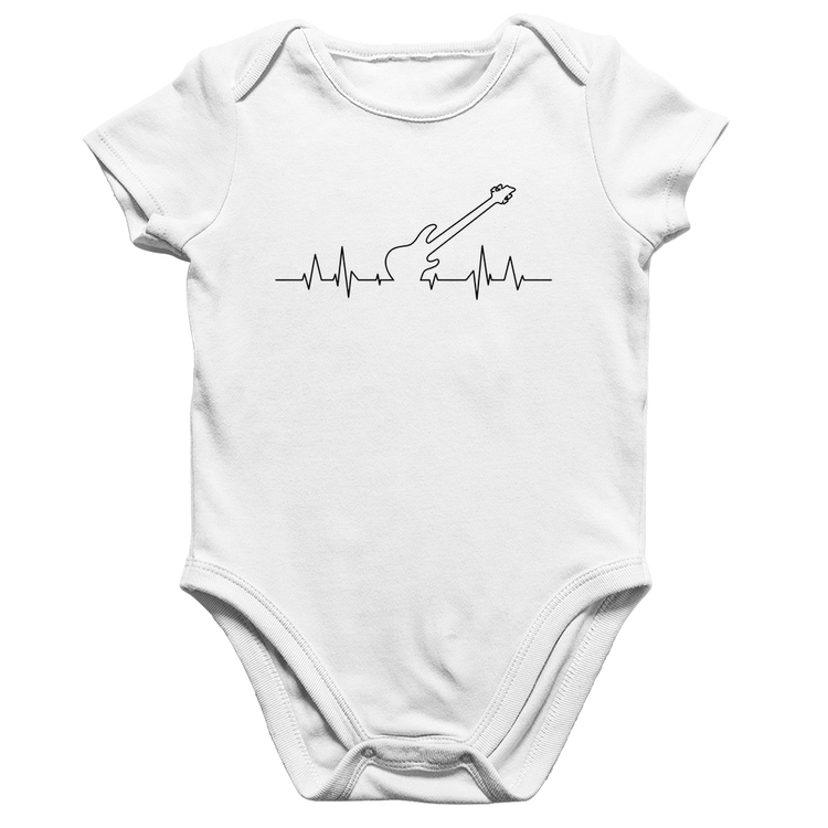 Body Bebê Algodão Contra Baixo Batimentos Cardíacos - Branco