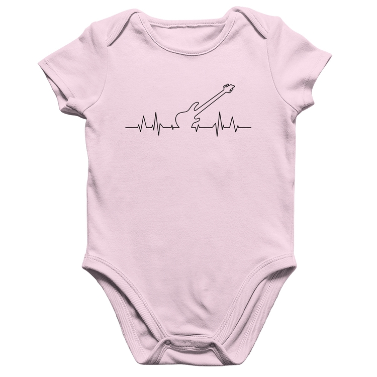 Body Bebê Algodão Contra Baixo Batimentos Cardíacos - Rosa Bebê