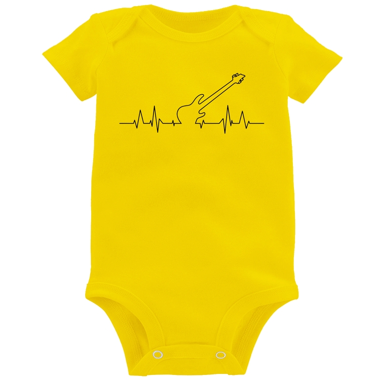 Body Bebê Contra Baixo Batimentos Cardíacos - Amarelo