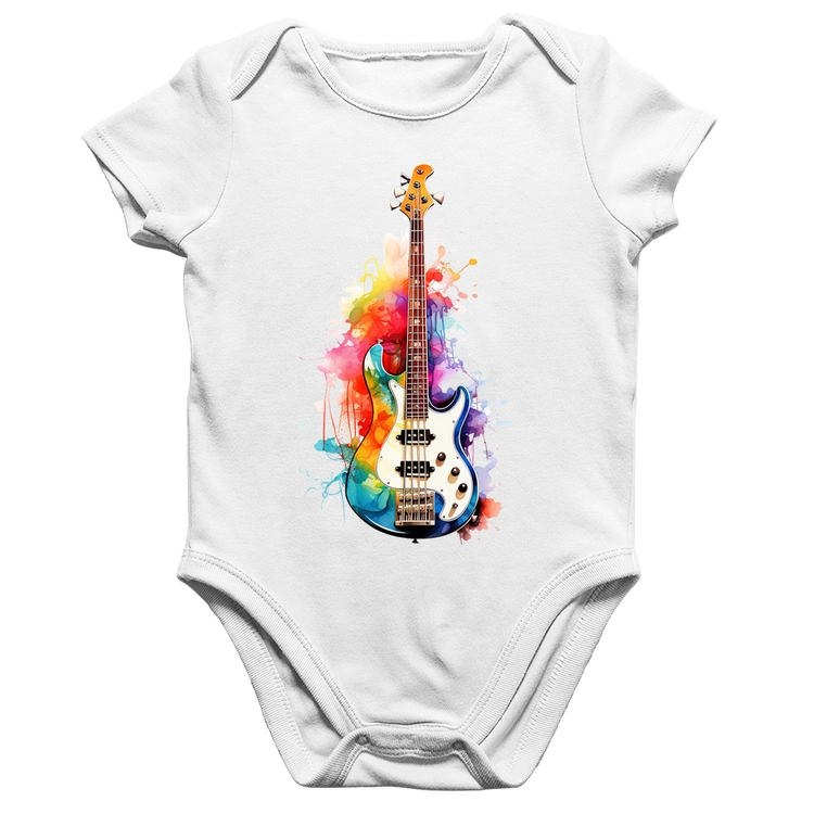 Body Bebê Algodão Contra Baixo Watercolor - Branco