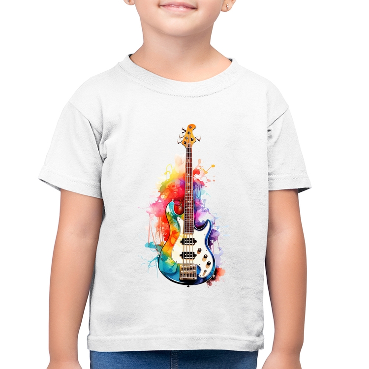 Camiseta Algodão Infantil Contra Baixo Watercolor - Branca