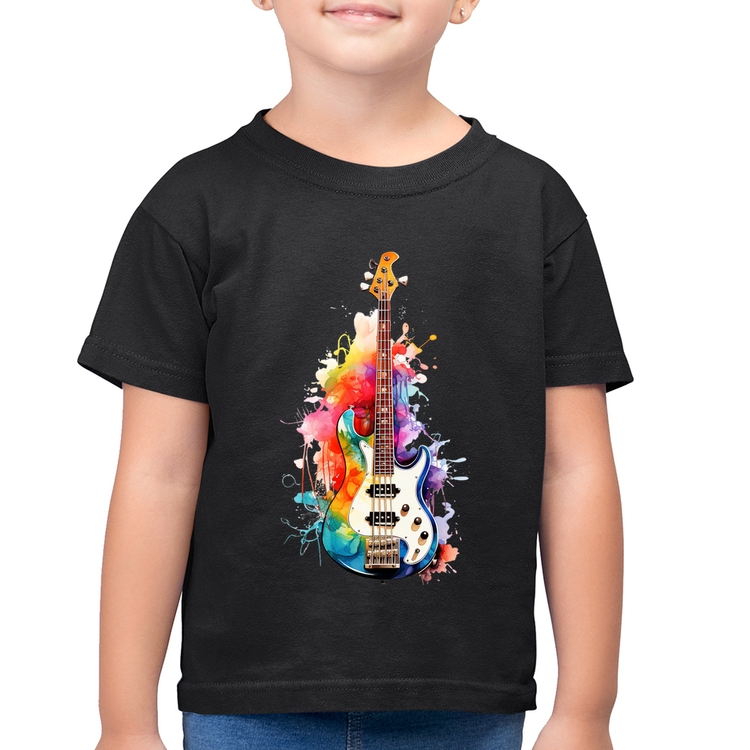 Camiseta Algodão Infantil Contra Baixo Watercolor