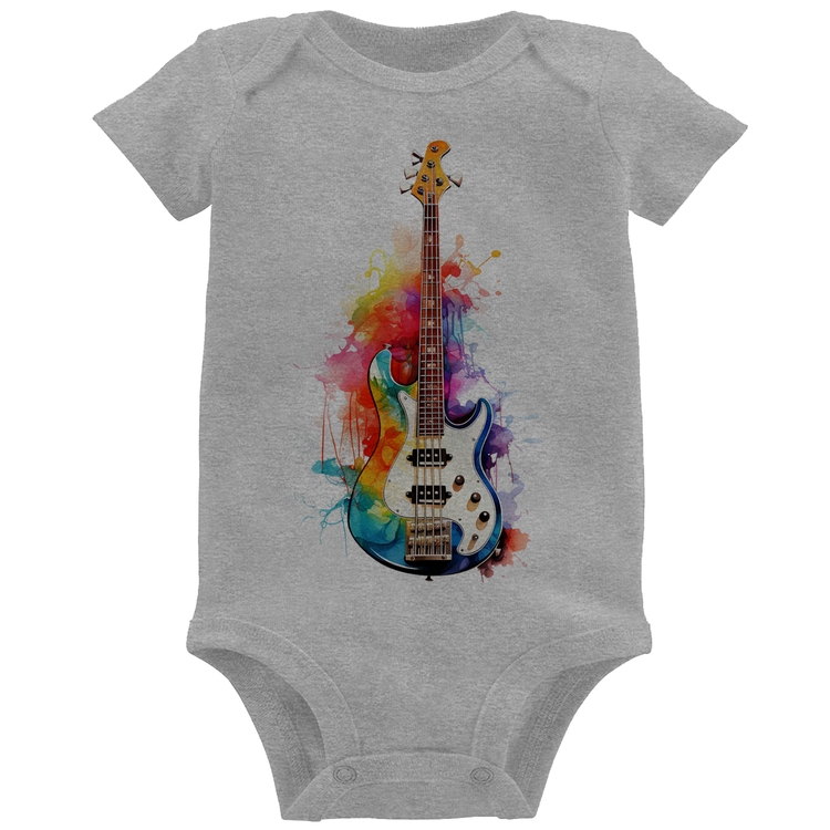 Body Bebê Contra Baixo Watercolor - Cinza