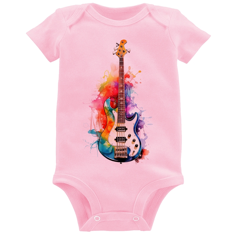 Body Bebê Contra Baixo Watercolor - Rosa Bebê