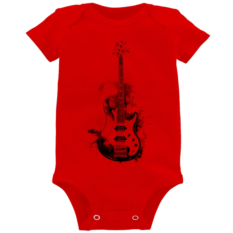 Body Bebê Contra Baixo Watercolor - Vermelho