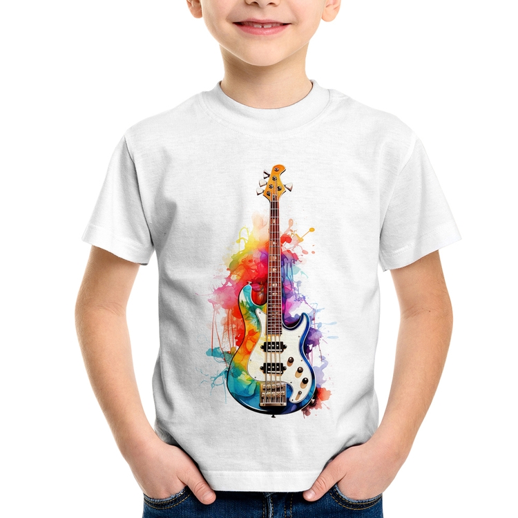 Camiseta Infantil Contra Baixo Watercolor