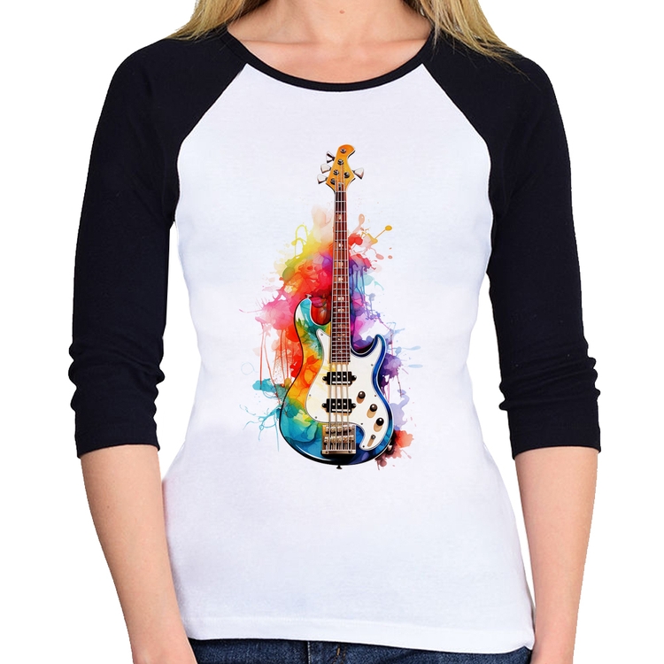 Baby Look Raglan Contra Baixo Watercolor Manga 3/4