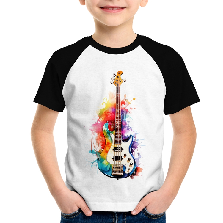 Camiseta Raglan Infantil Contra Baixo Watercolor